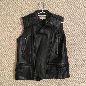 Sea New York leather moto vest